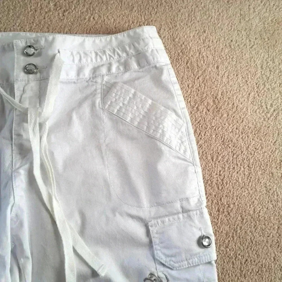 INC International Concepts White Size 10 Cargo Pants  Embroidered Adjustable - Picture 6 of 13